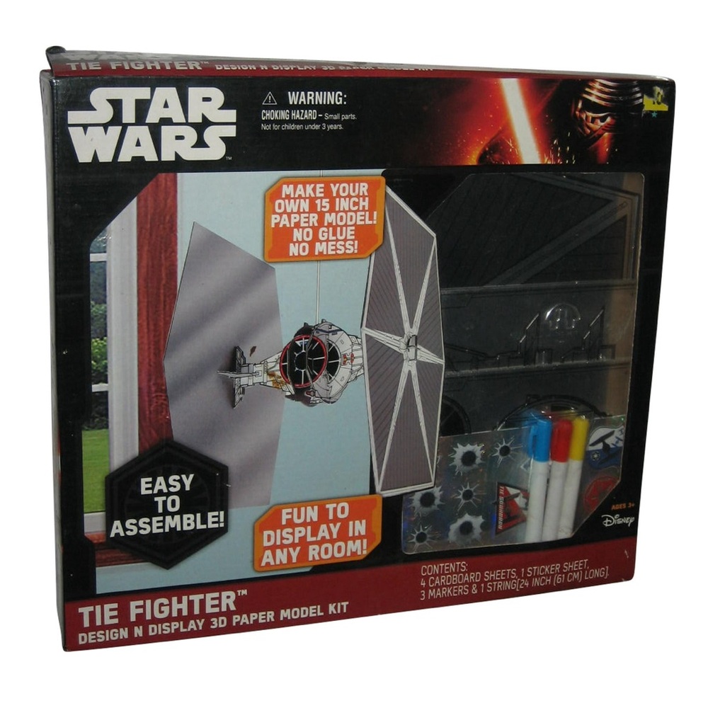 NEW IN BOX Disney Star Wars Tie Fighter 15" Design N Display 3D Paper Model Kit